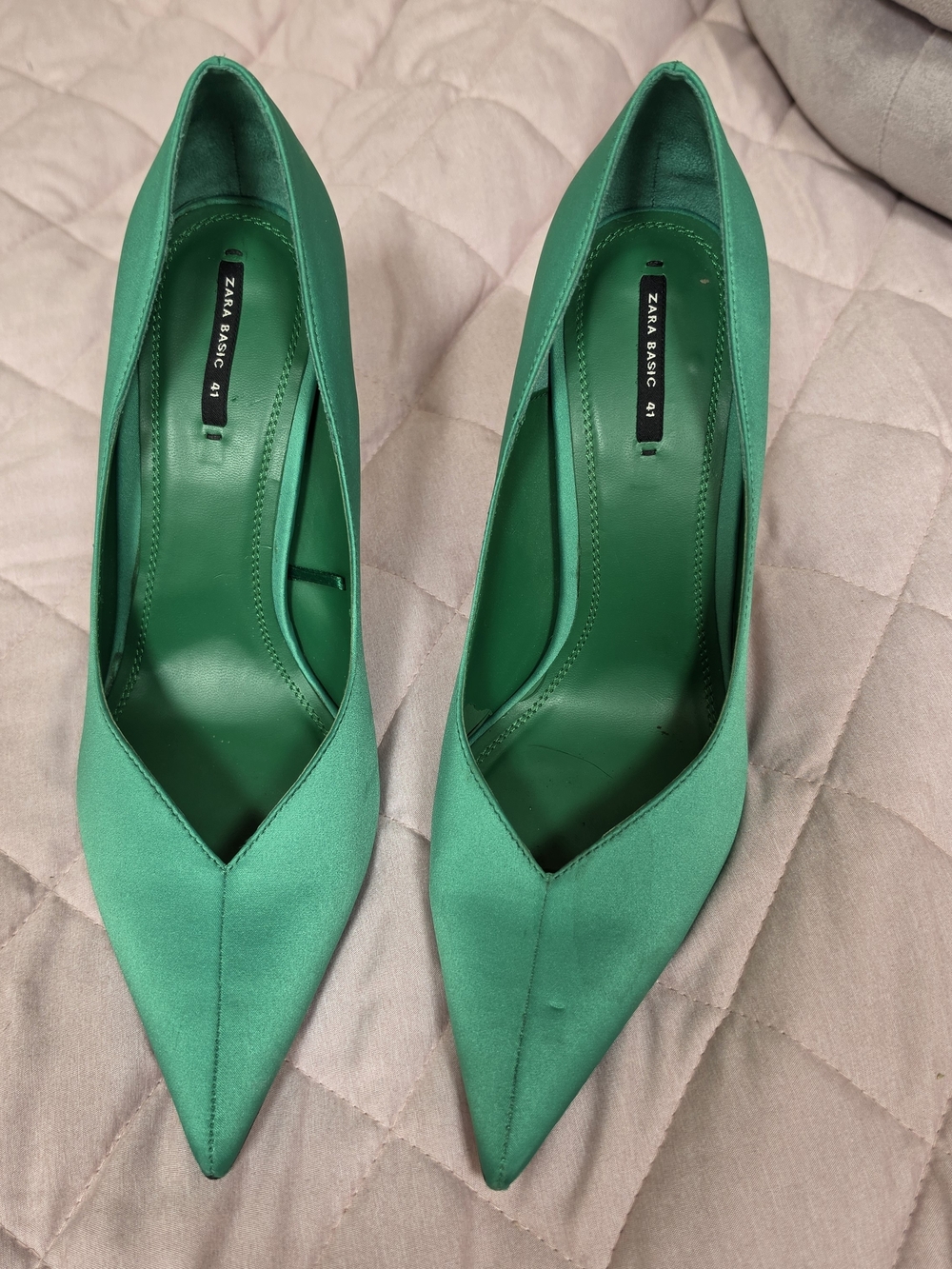 Zara Emerald Pointed-Toe Pumps